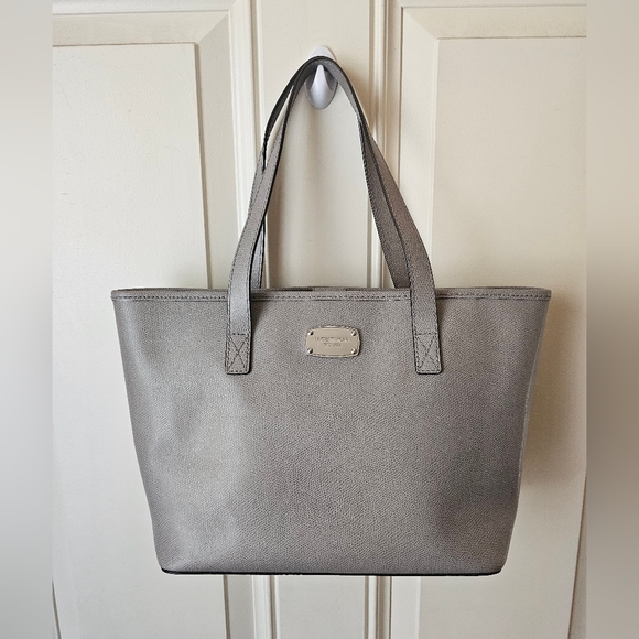 Michael By Michael Kors Gray Coated Canvas Tote - Picture 1 of 8
